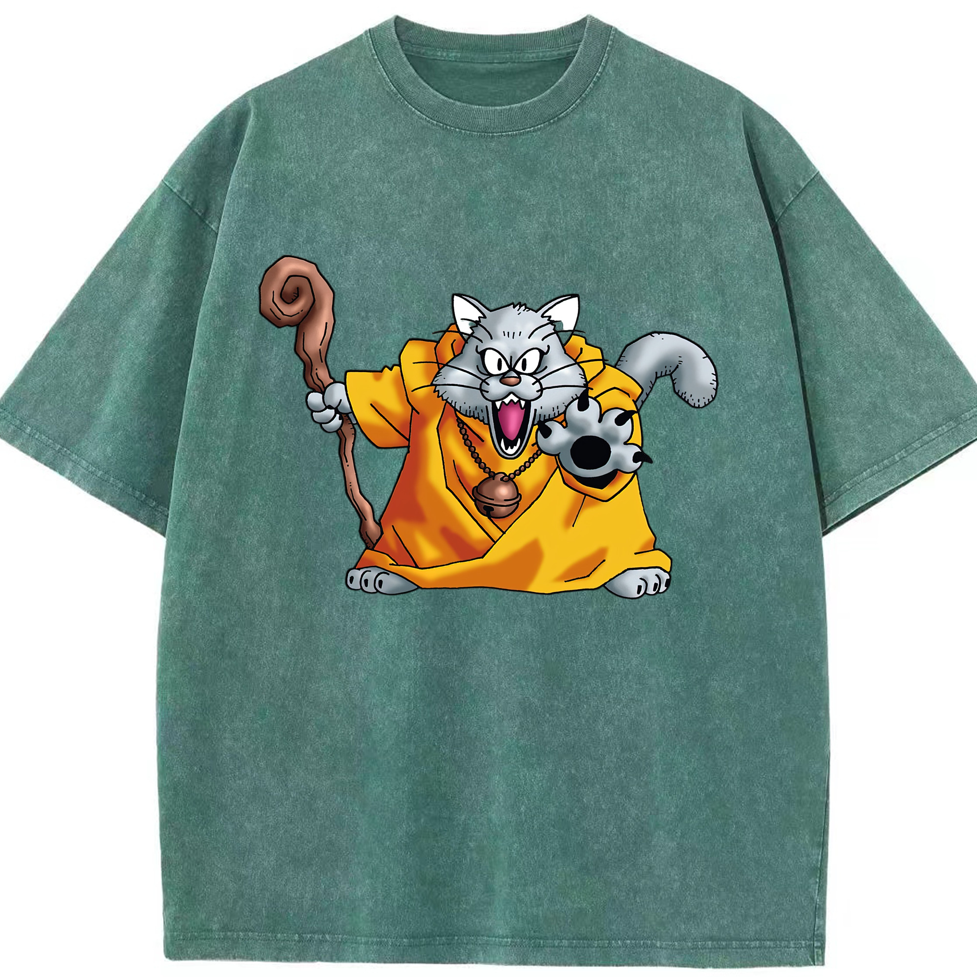 （画像用） ドラゴンクエスト Doragon Kuesuto Dragon Quest 綿100% ヴィンテージ風 半袖Tシャツ（フロントプリント）
